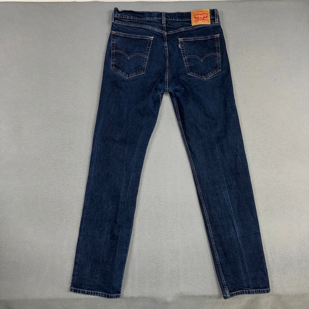 Levis Jeans Mens 36x36 Dark Blue 505 Regular Fit Straight Leg Stretch Denim